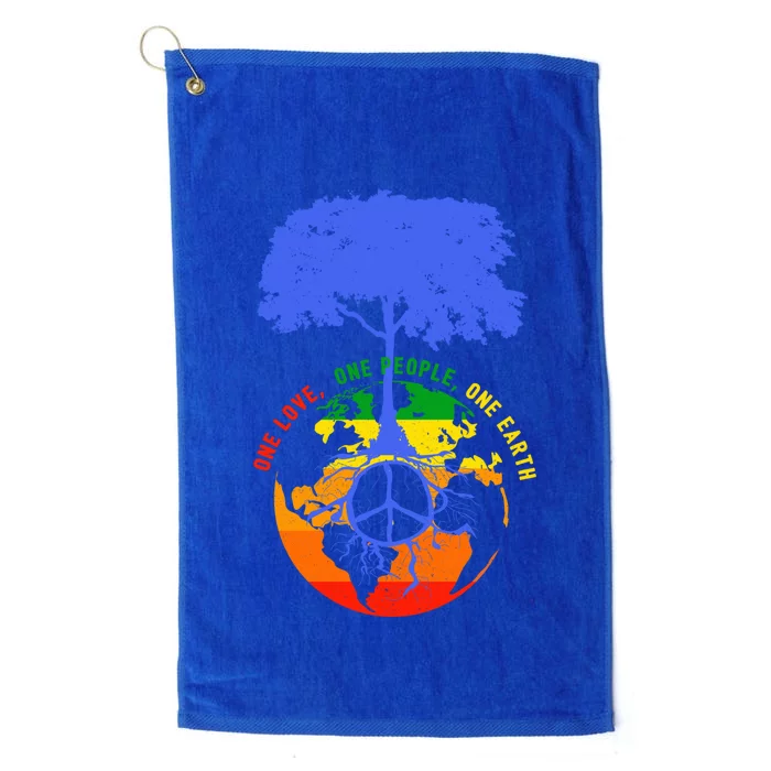 World Peace Tree Earth Day Love Hippie Environt Gift Platinum Collection Golf Towel