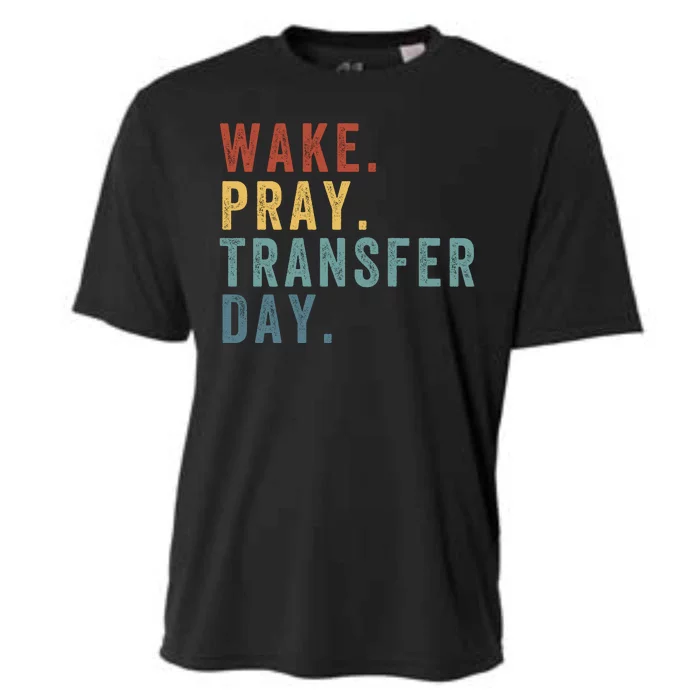 Wake & Pray Transfer Day Embryo Transfer Day Ivf Pregnancy Cooling Performance Crew T-Shirt