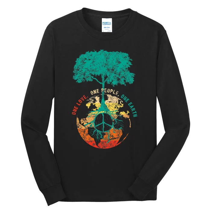 World Peace Tree Love People Peace Sign Earth Day Gift Tall Long Sleeve T-Shirt