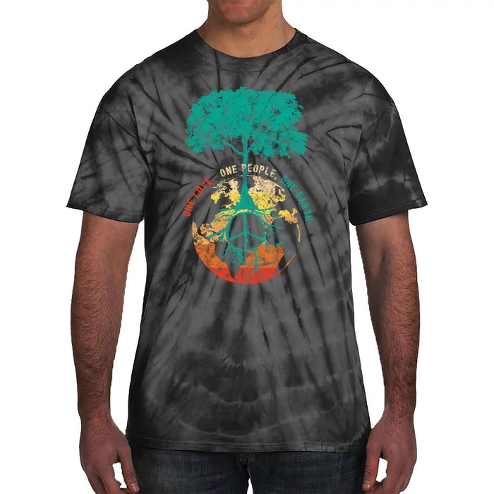 World Peace Tree Love People Peace Sign Earth Day Gift Tie-Dye T-Shirt