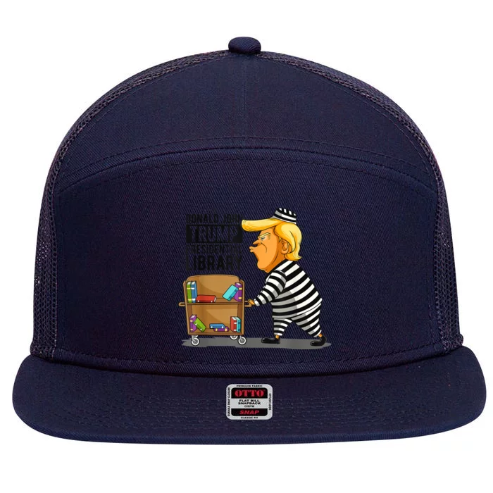 Womens Prison Trump Presidential Library Funny Anti Trump 7 Panel Mesh Trucker Snapback Hat