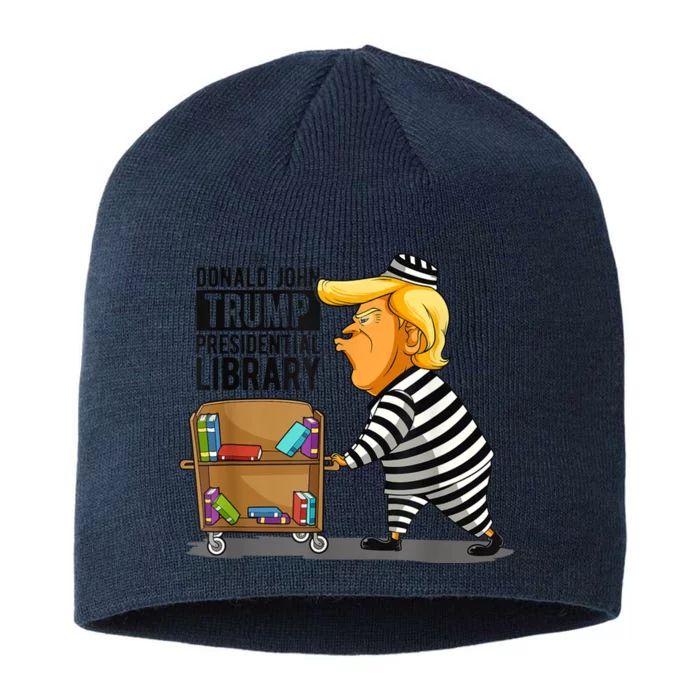 Womens Prison Trump Presidential Library Funny Anti Trump 8 1/2in Sustainable Knit Beanie