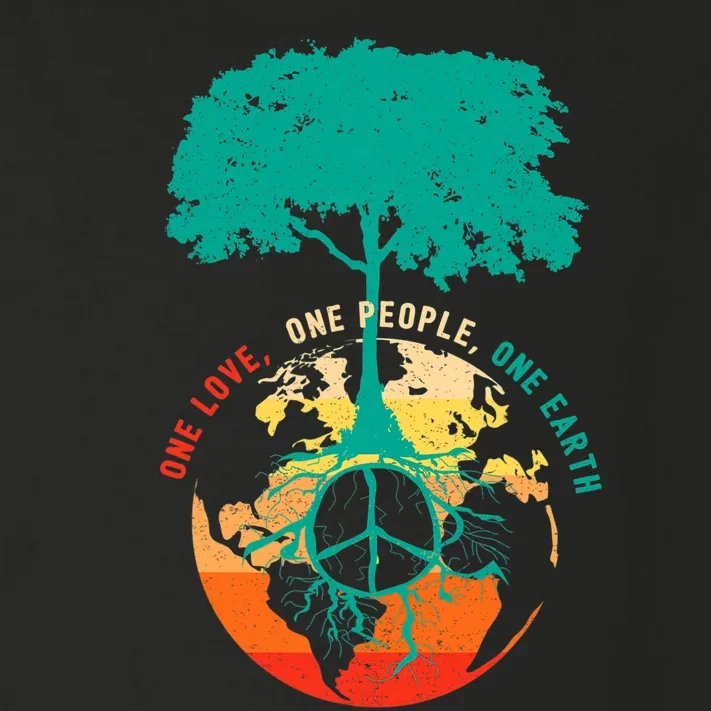 World Peace Tree Love People Earth Day 60s 70s Hippie Retro Toddler Long Sleeve Shirt