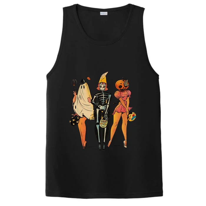 Witch Pin Up Retro Vintage Pumpkin Performance Tank