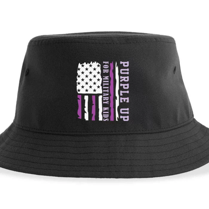 Wear purple up for military month of the military child Sustainable Bucket Hat