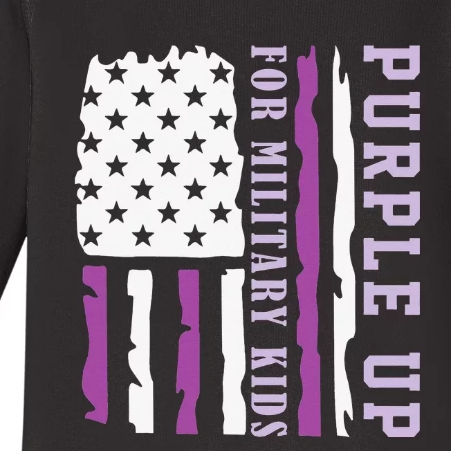 Wear purple up for military month of the military child Baby Long Sleeve Bodysuit