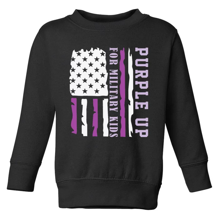 Wear purple up for military month of the military child Toddler Sweatshirt