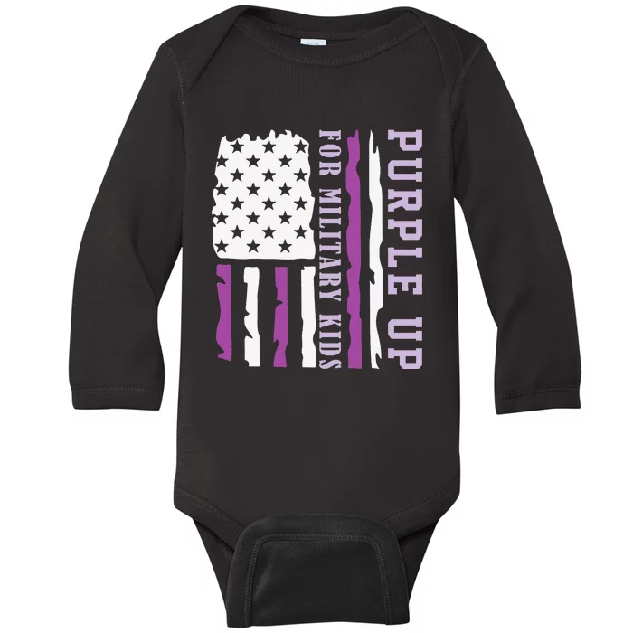 Wear purple up for military month of the military child Baby Long Sleeve Bodysuit