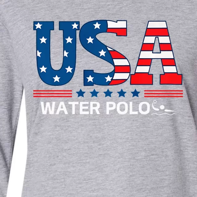 Water Polo United States Flag Usa Team Sport Water Polo Womens Cotton Relaxed Long Sleeve T-Shirt