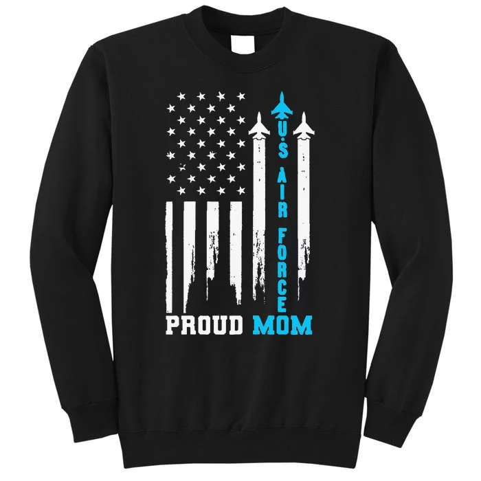 Womens Proud US Air Force Mom Rocket America Flag Mother's Day Tall Sweatshirt