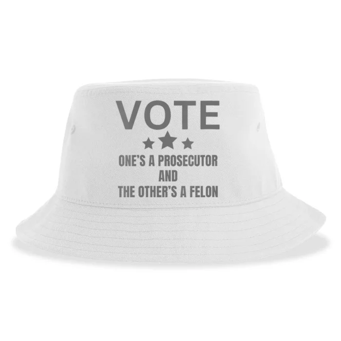 Wo Prosecutor Versus Felon Voter Funny Political Sustainable Bucket Hat