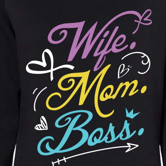 Wo Power Wife Mom Boss Gift Design Mothers Day Cool Gift Womens California Wash Sweatshirt