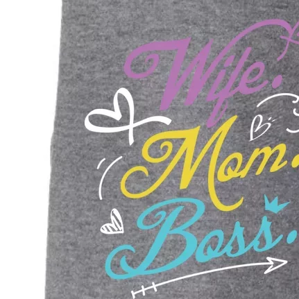 Wo Power Wife Mom Boss Gift Design Mothers Day Cool Gift Doggie 3-End Fleece Hoodie