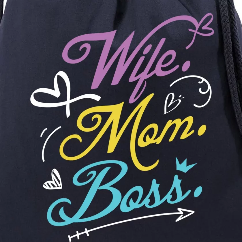 Wo Power Wife Mom Boss Gift Design Mothers Day Cool Gift Drawstring Bag