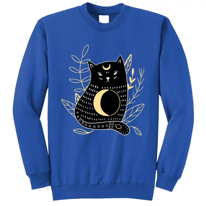 Wiccan Pagan Witch Crescent Moon Black Cat Familiar Cool Gift Sweatshirt