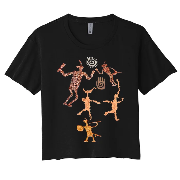 Warrior Petroglyphs. Women's Crop Top Tee