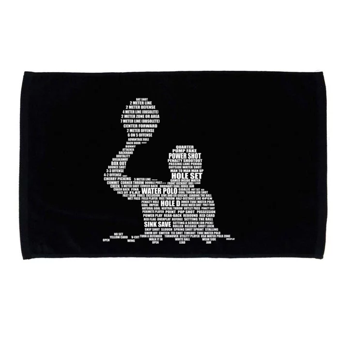 Waterpolo Player Word Cloud Water Polo Players Coach Gift Microfiber Hand Towel