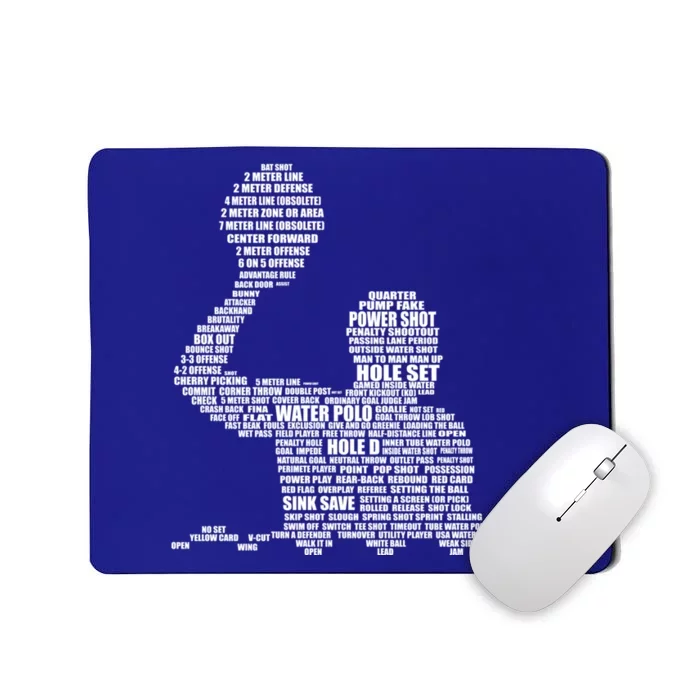 Waterpolo Player Word Cloud Water Polo Players Coach Gift Mousepad