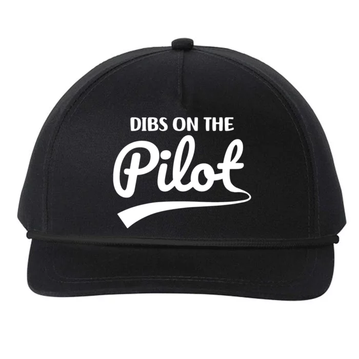 Womens Pilot Wife Dibs On The Pilot Pilot Girlfriend Snapback Five-Panel Rope Hat