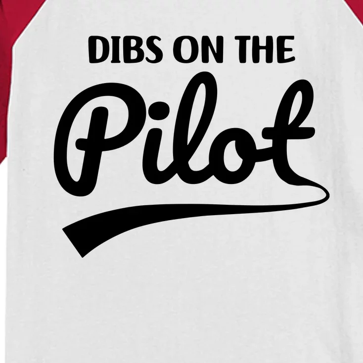 Womens Pilot Wife Dibs On The Pilot Pilot Girlfriend Kids Colorblock Raglan Jersey