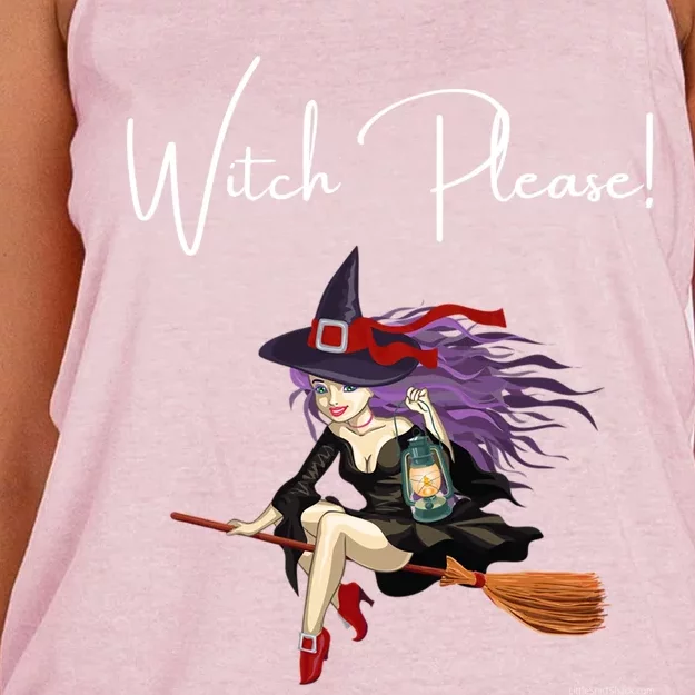 Witch Please Witches Spells Witchcraft Potion Halloween Meaningful Gift Women's Knotted Racerback Tank