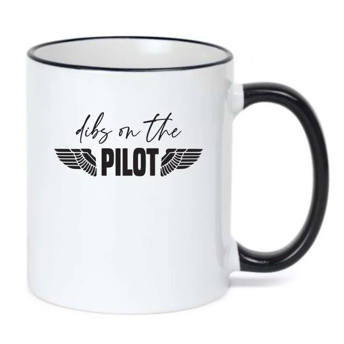 Womens Pilot Wife Dibs On The Pilot Black Color Changing Mug