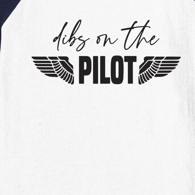 Womens Pilot Wife Dibs On The Pilot Baseball Sleeve Shirt