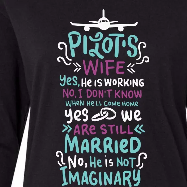 Womens Pilot Wife Womens Cotton Relaxed Long Sleeve T-Shirt