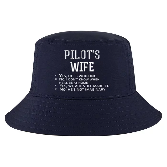 Womens Pilots Wife Checklist Funny Husband Working Tee Cool Comfort Performance Bucket Hat