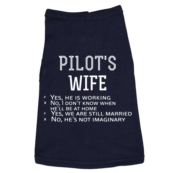 Womens Pilots Wife Checklist Funny Husband Working Tee Doggie Tank