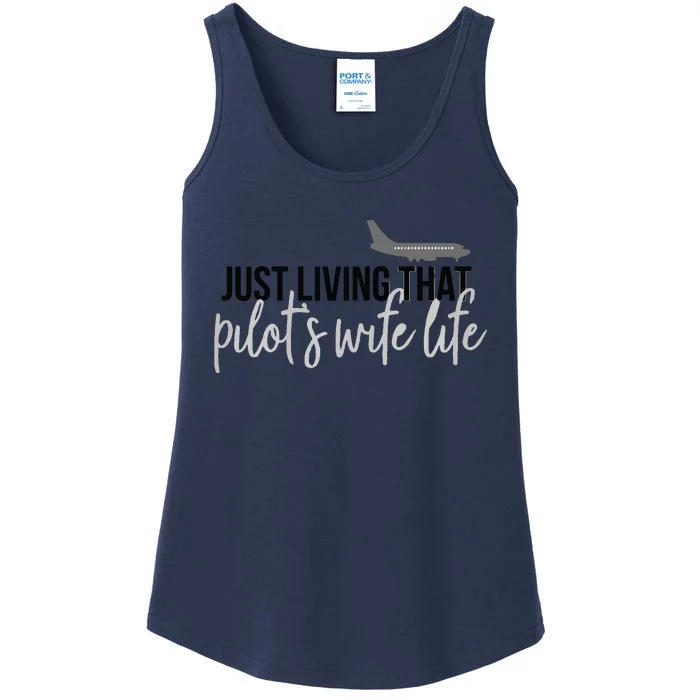 Womens Pilots Wife Pilot Wife Life Ladies Essential Tank