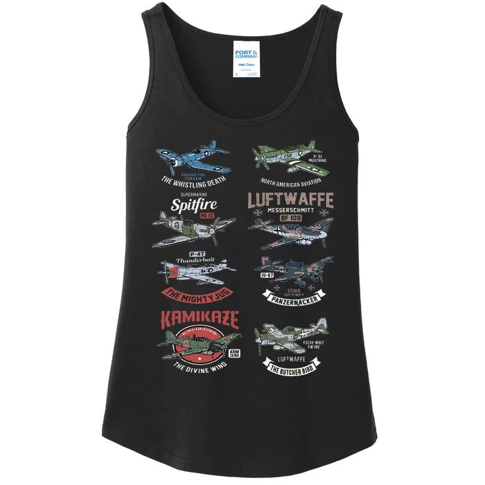 Ww2 Planes Warbirds Warplanes F4u Corsair P 47 Thunderbolt Ladies Essential Tank