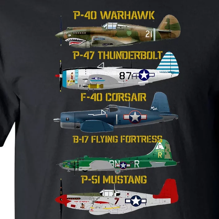 Ww2 Planes Warbirds Warplanes Tall T-Shirt