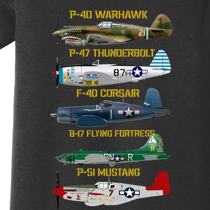 Ww2 Planes Warbirds Warplanes Baby Bodysuit