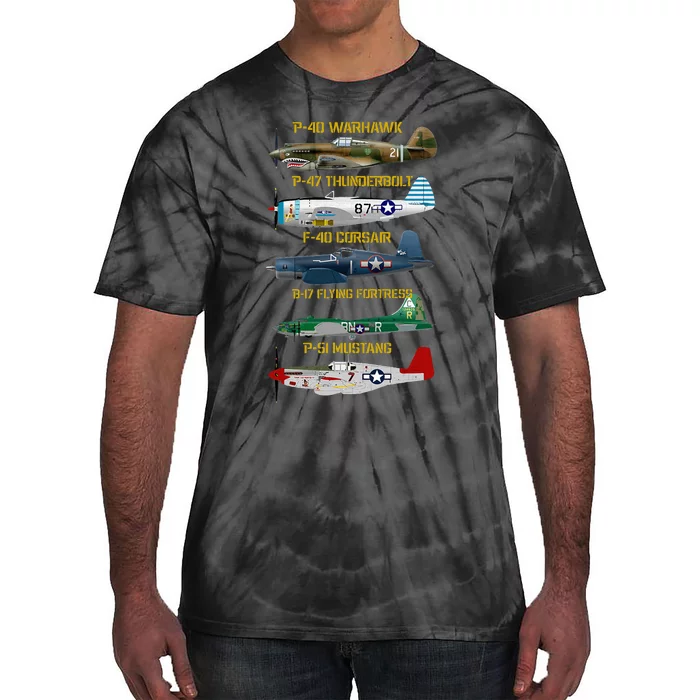 Ww2 Planes Warbirds Warplanes Tie-Dye T-Shirt