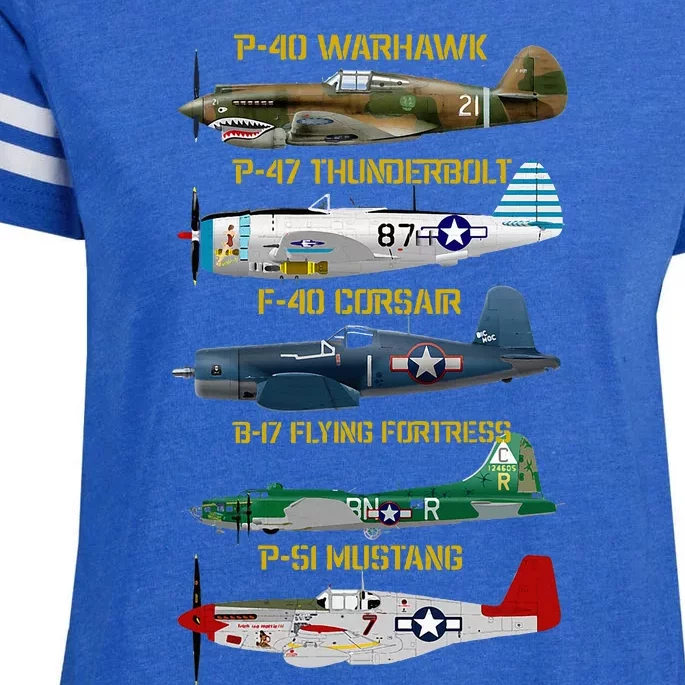 Ww2 Planes Warbirds Warplanes Enza Ladies Jersey Football T-Shirt