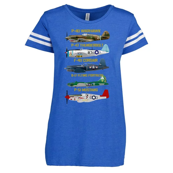 Ww2 Planes Warbirds Warplanes Enza Ladies Jersey Football T-Shirt