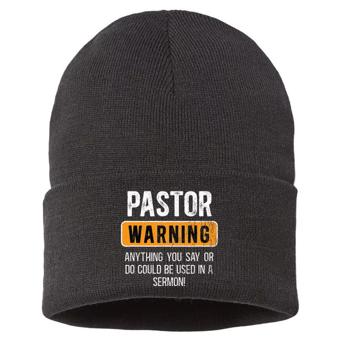 Warning Pastor Warning I Might Put You In A Sermon Sustainable Knit Beanie