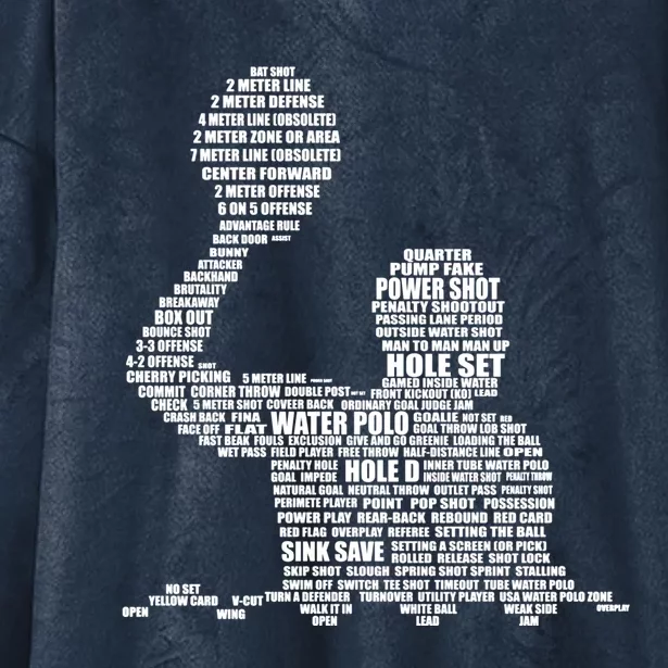 Waterpolo Player Word Cloud Water Polo Players Coach Gift Cool Gift Hooded Wearable Blanket