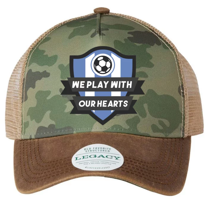 We Play With Our Hearts Soccer Player Legacy Tie Dye Trucker Hat