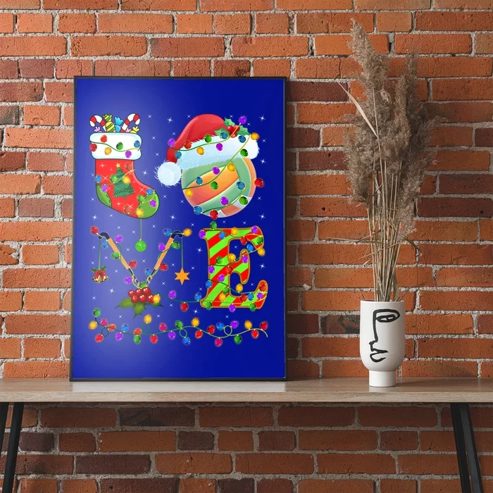 Water Polo Xmas Lighting Santa Love Water Polo Christmas Cool Gift Poster