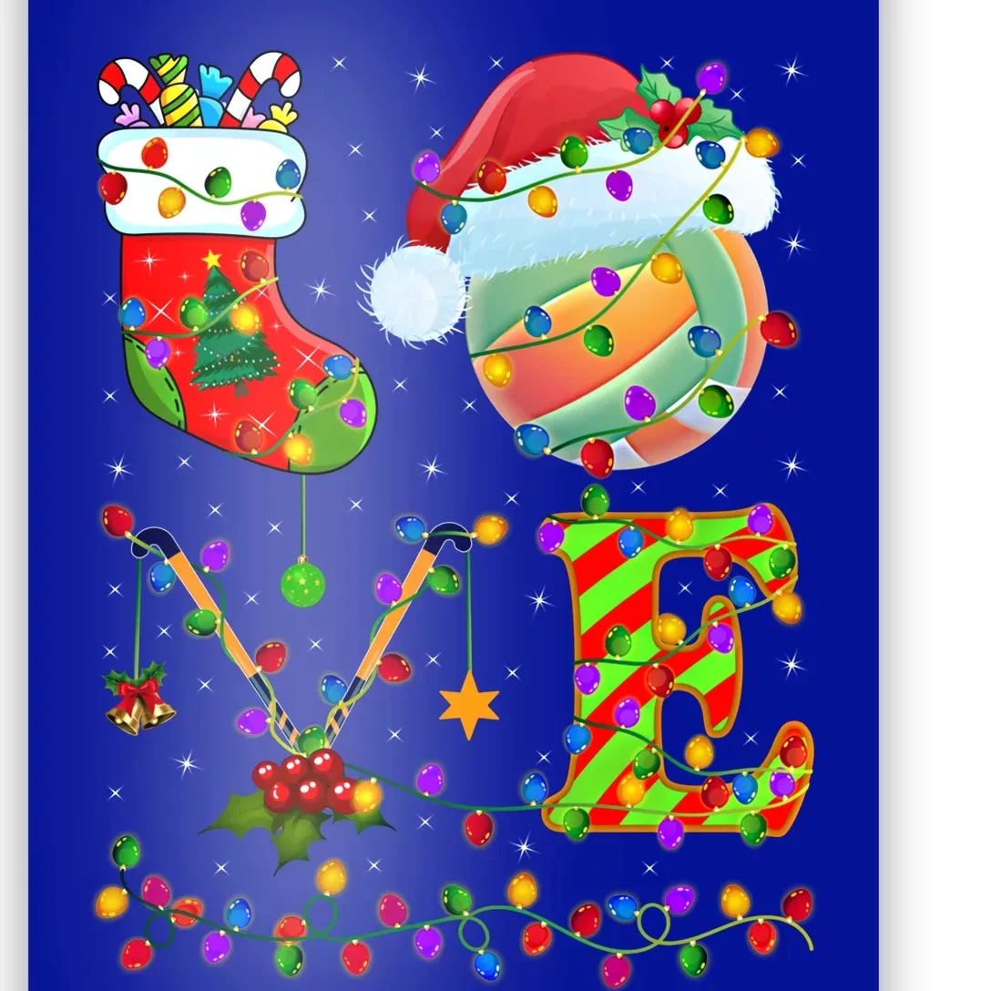 Water Polo Xmas Lighting Santa Love Water Polo Christmas Cool Gift Poster