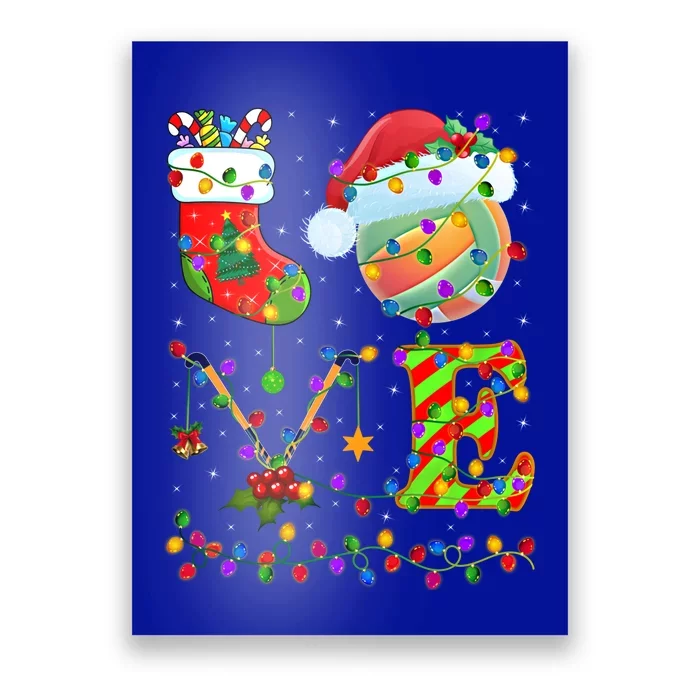 Water Polo Xmas Lighting Santa Love Water Polo Christmas Cool Gift Poster