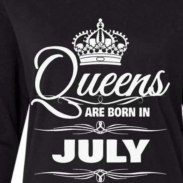 WOMEN'S QUEENS ARE BORN IN JULY BIRTHDAY Womens Cotton Relaxed Long Sleeve T-Shirt