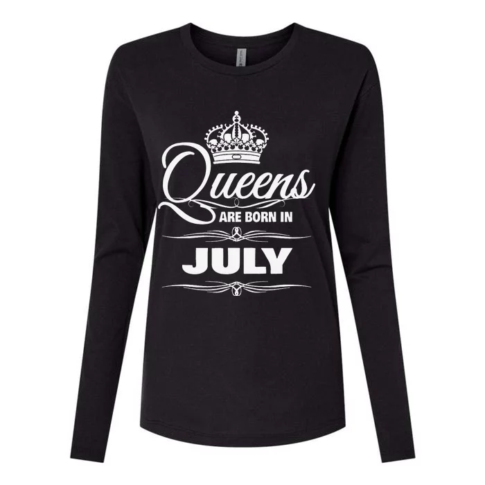 WOMEN'S QUEENS ARE BORN IN JULY BIRTHDAY Womens Cotton Relaxed Long Sleeve T-Shirt