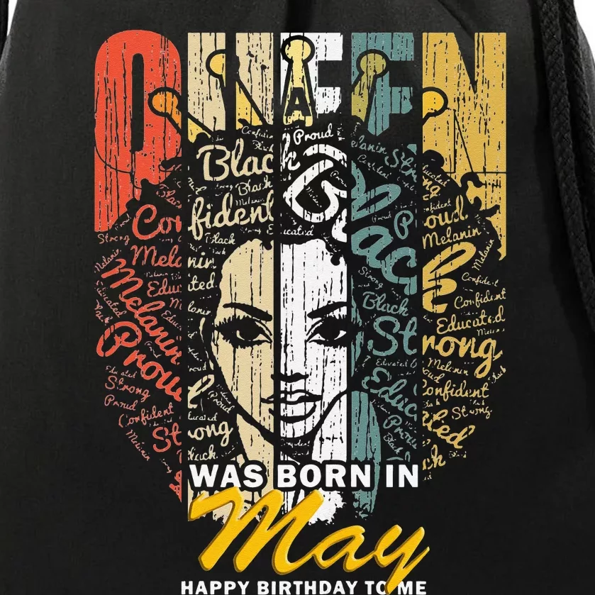 Wo Queens are Born in May Gemini Birthday Drawstring Bag