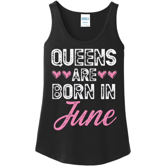 Wo Queens Are Born In June Birthday Ladies Essential Tank