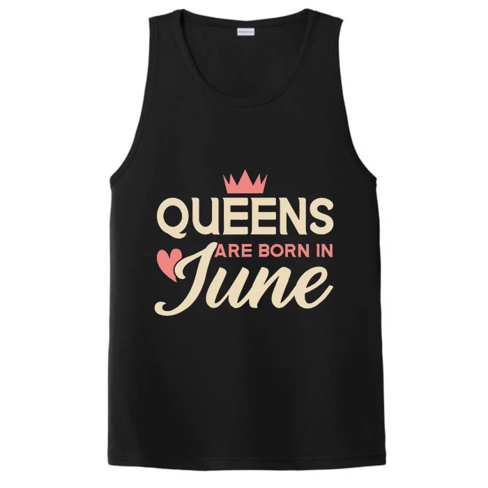 Wo Queens Are Born In June Birthday Performance Tank