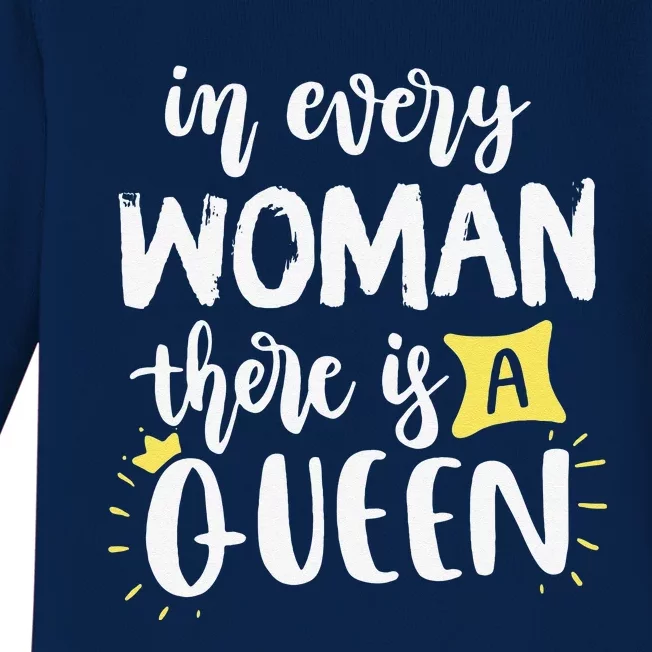 Women Queen Boss Strong Feminist Power Empowered Female Baby Long Sleeve Bodysuit