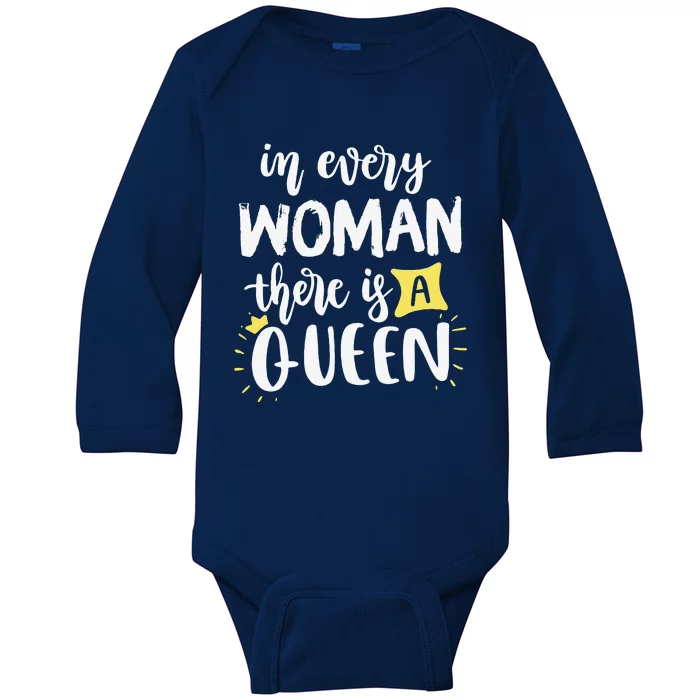 Women Queen Boss Strong Feminist Power Empowered Female Baby Long Sleeve Bodysuit